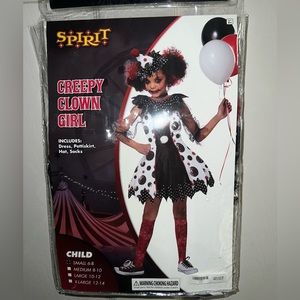 Creepy Clown Girl Halloween Costume Girl’s Size Small 6-8, Worn Once